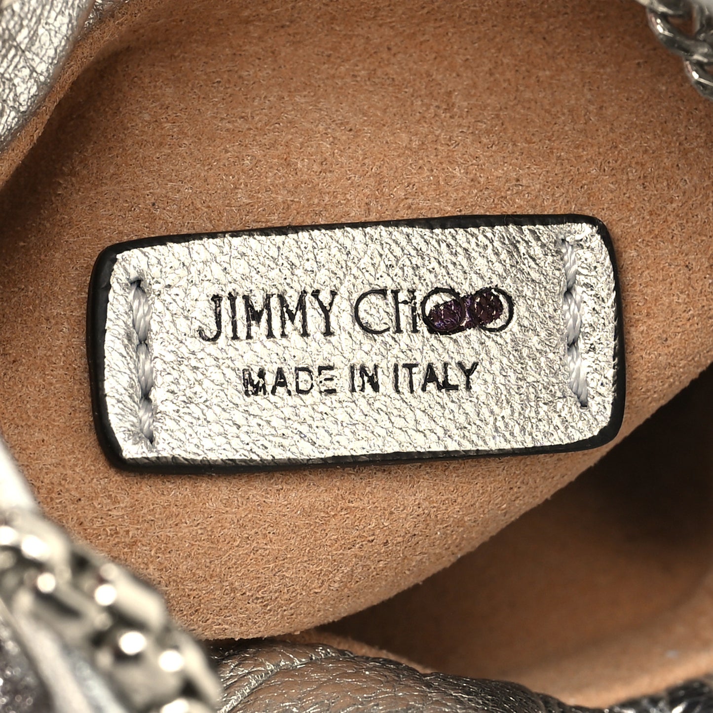 Metallic Nappa Micro Bon Bon Bag Silver