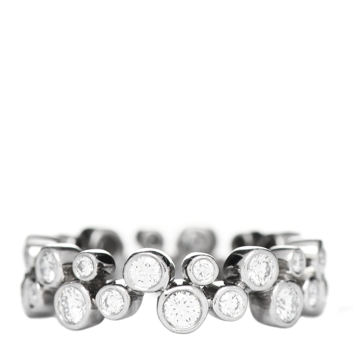 Tiffany Platinum Diamond Bubble Band Ring 51 5.75 1 of 5