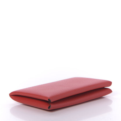 Hermes Evercolor Calvi Card Case Rouge De Coeur 4 of 9