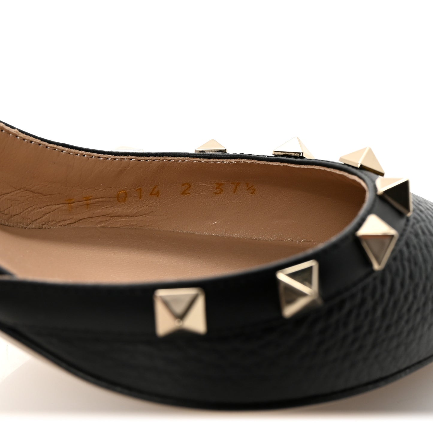 Pebbled Calfskin Rockstud Half d'Orsay Slingback 50mm Pumps 37.5 Black