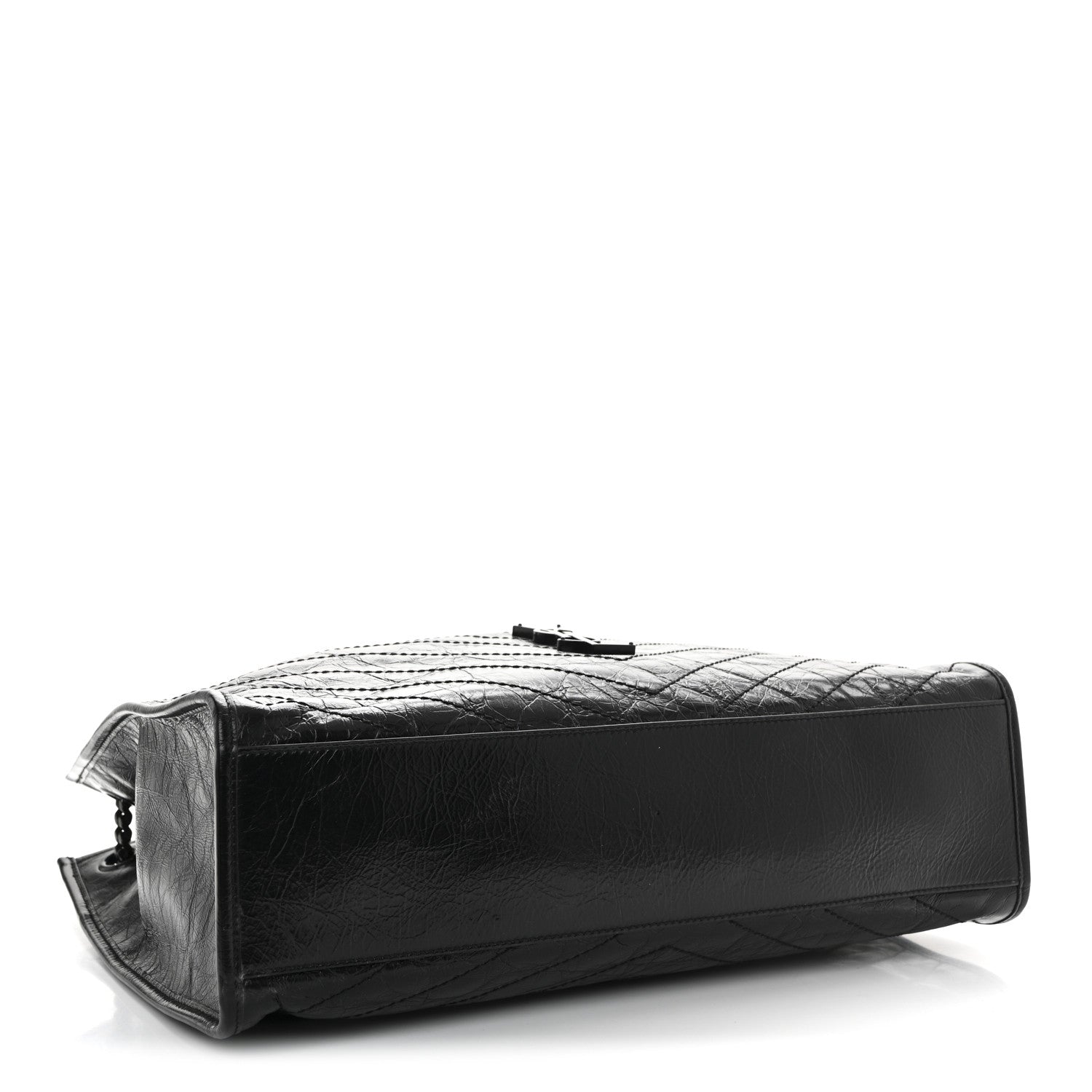Saint Laurent Crinkled Calfskin Matelasse Monogram Large Niki Shopper Tote Black 4 of 10