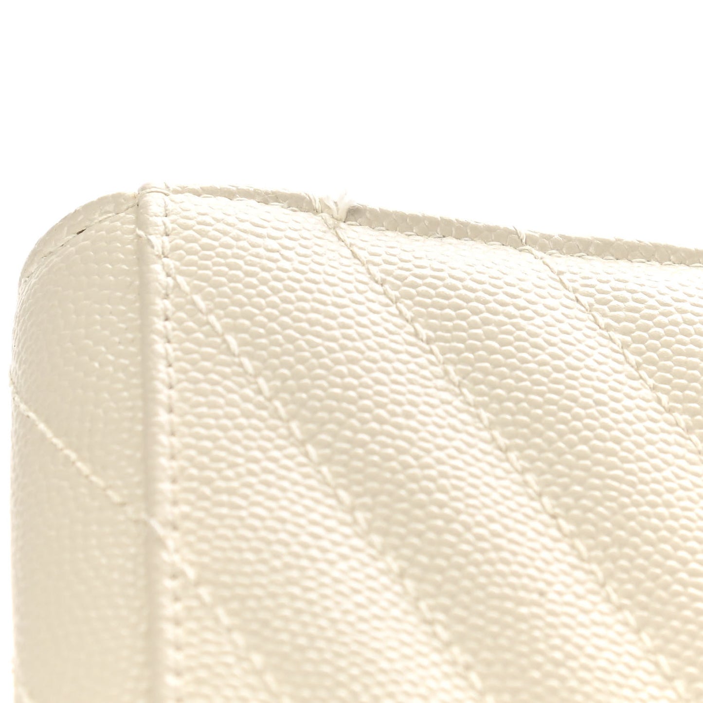 Grain De Poudre Matelasse Chevron Monogram Envelope Clutch Blanc Vintage