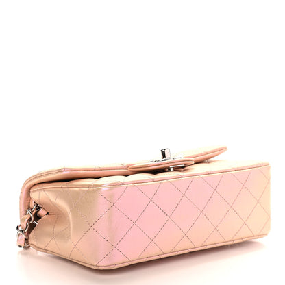 Chanel Iridescent Calfskin Quilted Mini Rectangular Flap Pink 4 of 9