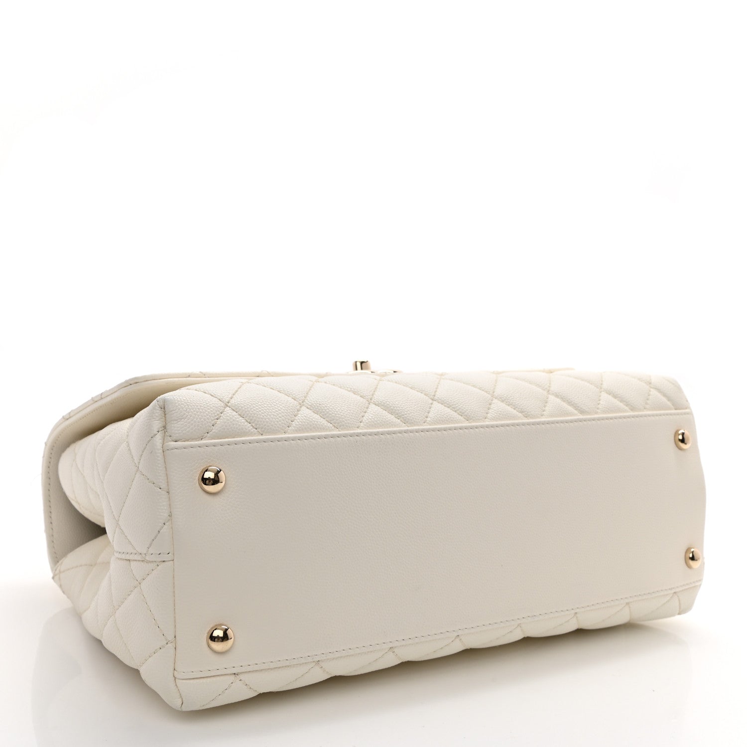 Chanel Caviar Quilted Small Coco Handle Flap White 7 of 17
