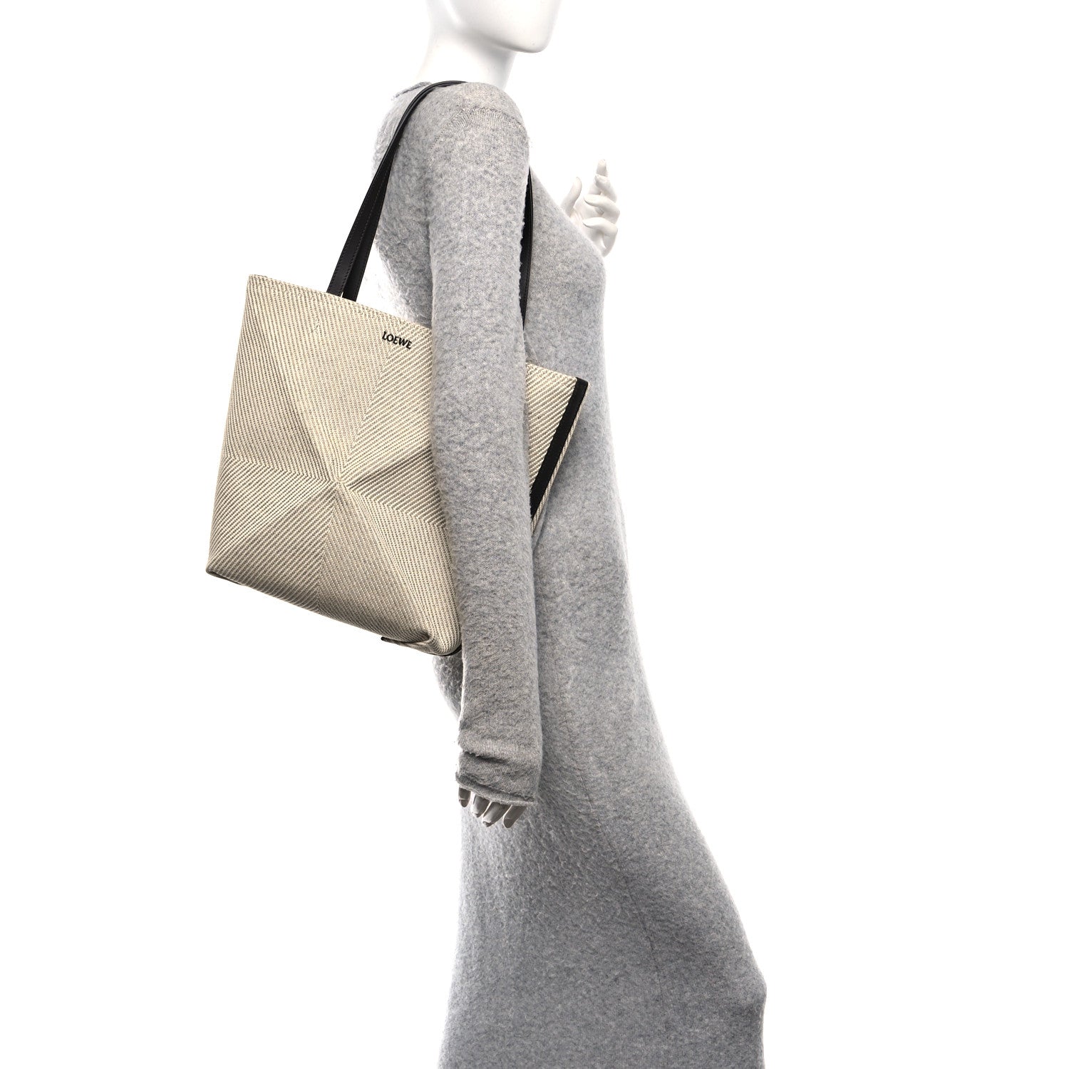 Loewe Cotton Calfskin Paula's Ibiza Medium Puzzle Fold Tote Ecru Hazel 2 of 9