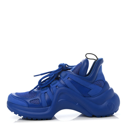 Louis Vuitton Calfskin Technical Nylon LV Archlight Sneakers 37 Blue 1 of 8