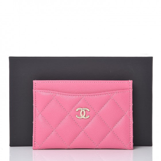 Chanel Caviar Quilted Card Holder Pink 9 of 9