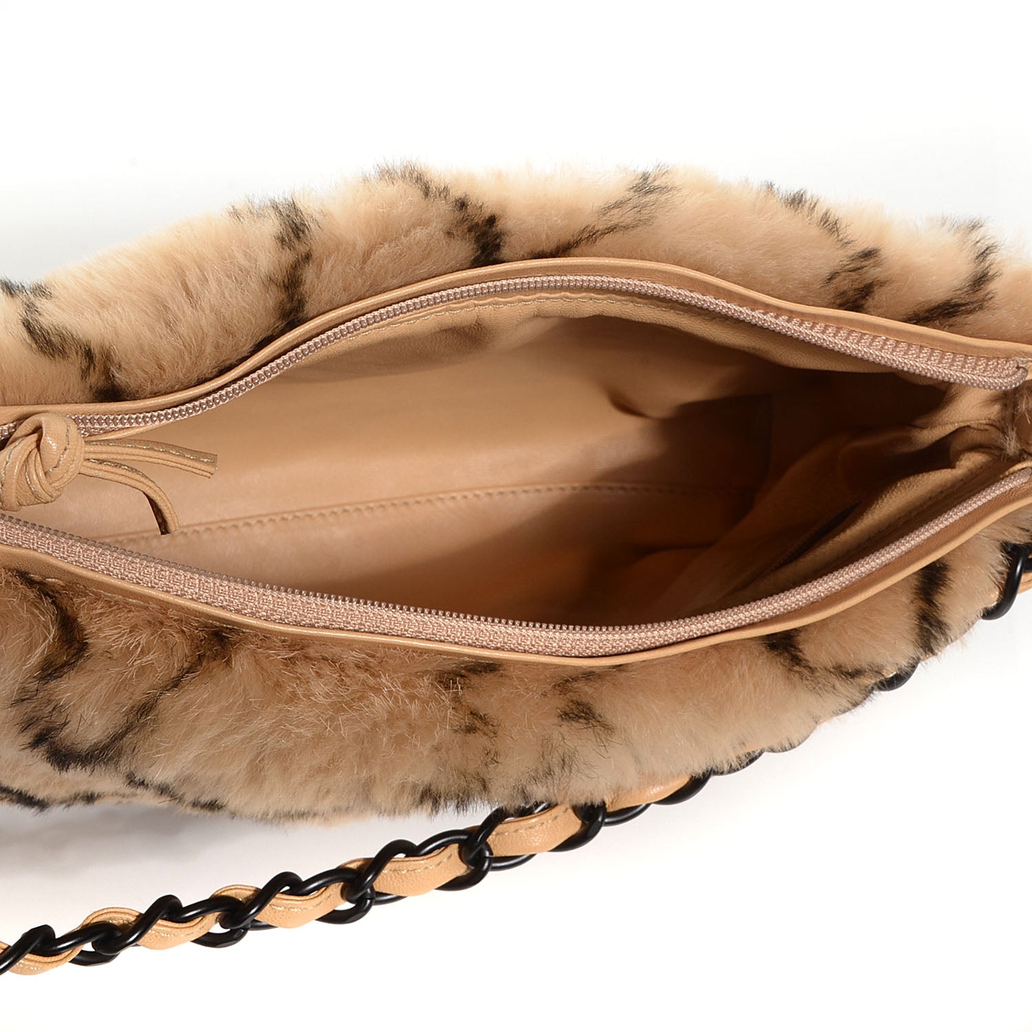 Chanel Lapin Fur Quilt Pattern Handbag Beige 5 of 8