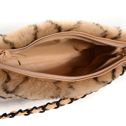 Chanel Lapin Fur Quilt Pattern Handbag Beige 5 of 8