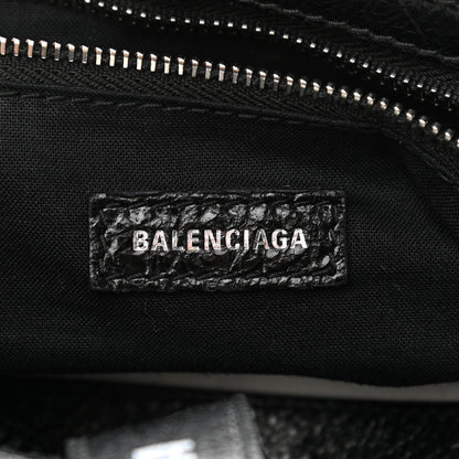 Balenciaga Agneau Classic Silver Hardware S City Logo Strap Black White 5 of 9
