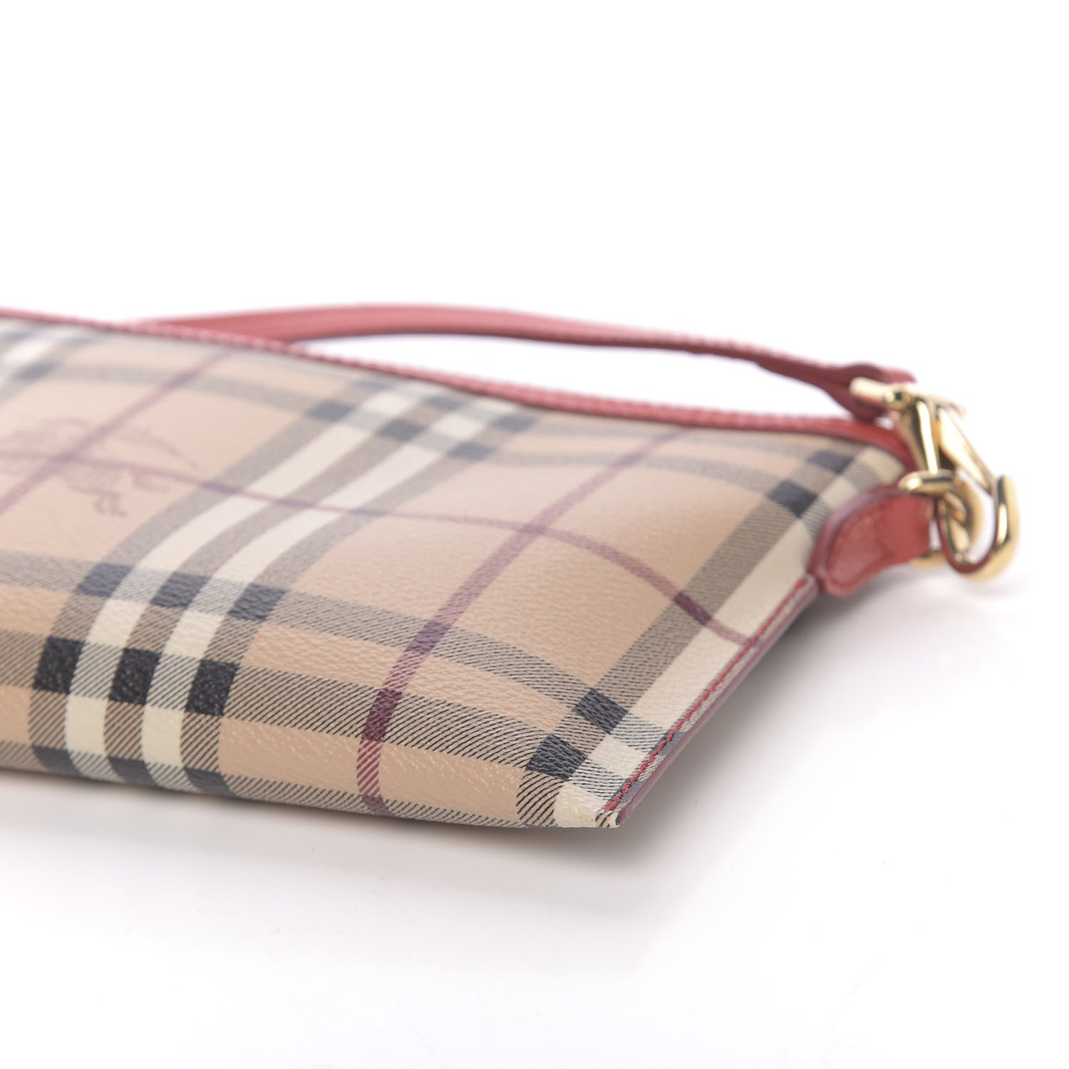 Burberry Haymarket Check Small Peyton Crossbody Clutch Bag Red 10 of 12
