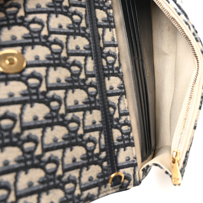 Christian Dior Oblique Saddle Chain Pouch Blue 5 of 11