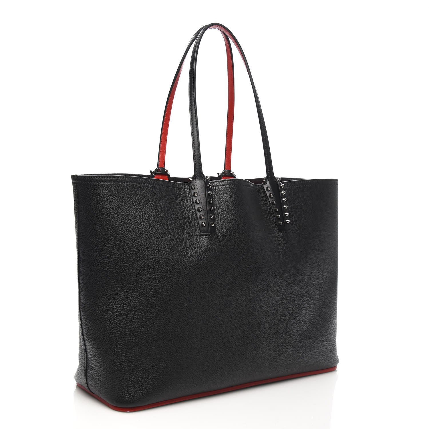 Christian Louboutin Calfskin Spikes East West Cabata Tote Black 4 of 11