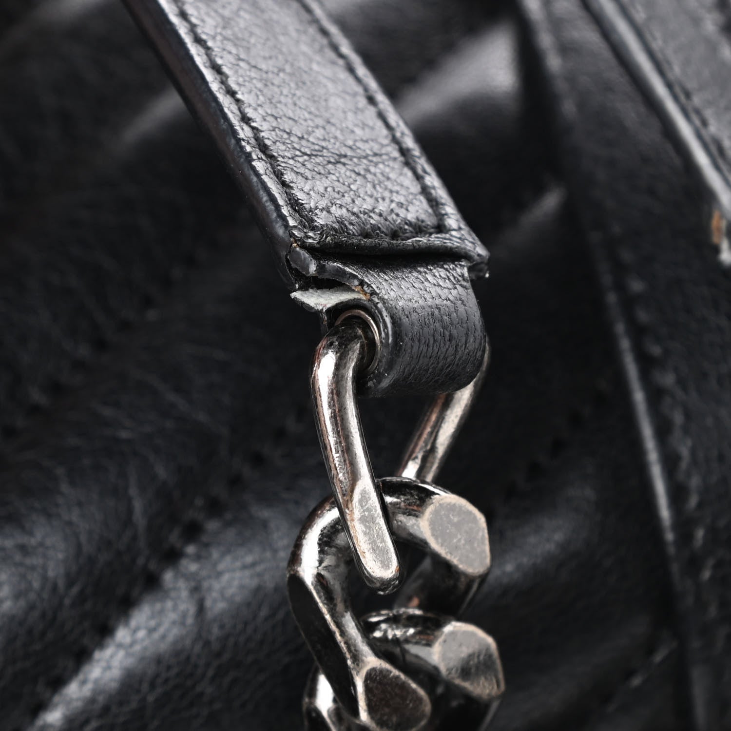 Saint Laurent Sheepskin Matelasse Chevron Monogram Large College Satchel Black 13 of 13