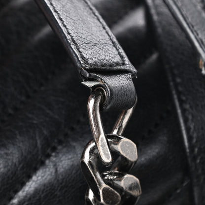 Saint Laurent Sheepskin Matelasse Chevron Monogram Large College Satchel Black 13 of 13