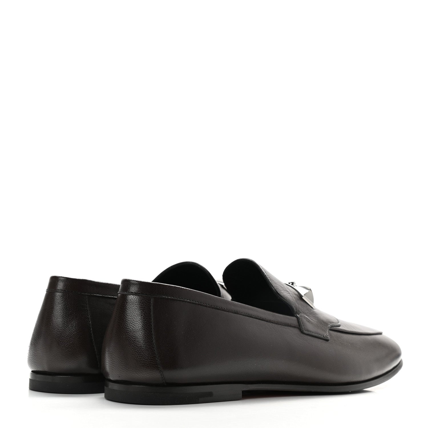 Hermes Goatskin Mens Blaise Loafers 43 Cacao 4 of 8