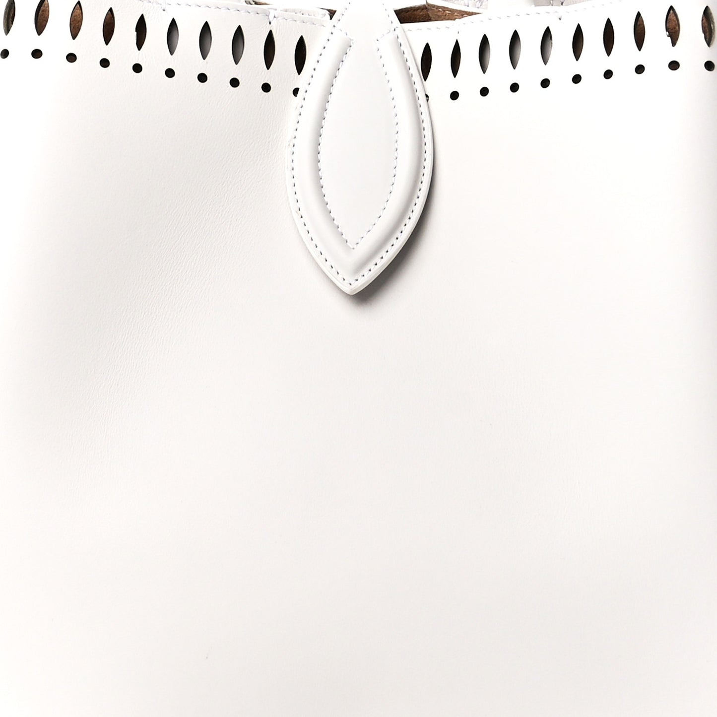 Calfskin Laser Cut Angele 20 Top Handle Bag White