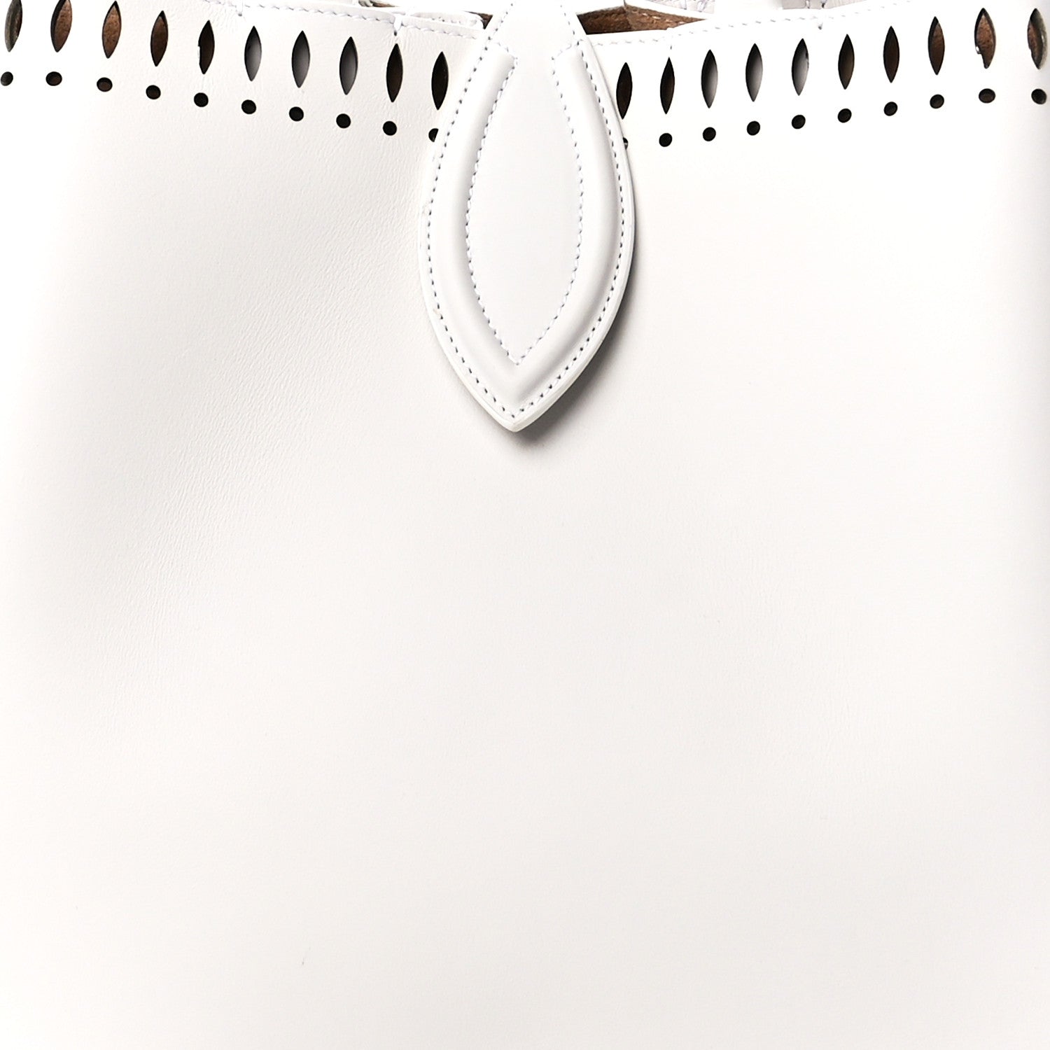 Alaia Calfskin Laser Cut Angele 20 Top Handle Bag White 10 of 13