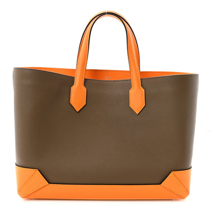 Hermes Evercolor Epsom Maxibox Cabas 30 Etoupe Jaune Ambre 1 of 8