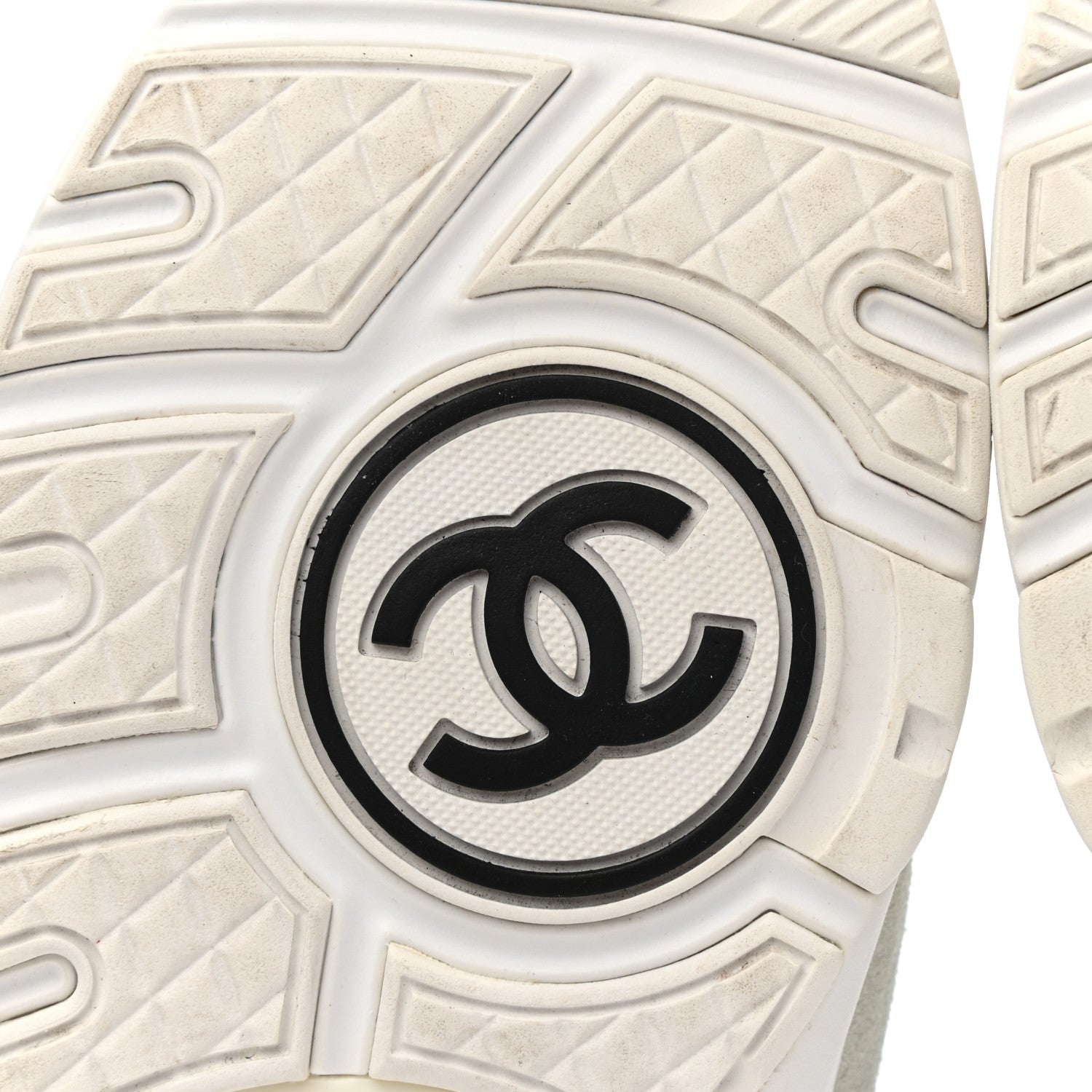 Chanel Suede Calfskin Lambskin High Top CC Sneakers 40 White Blue 6 of 9