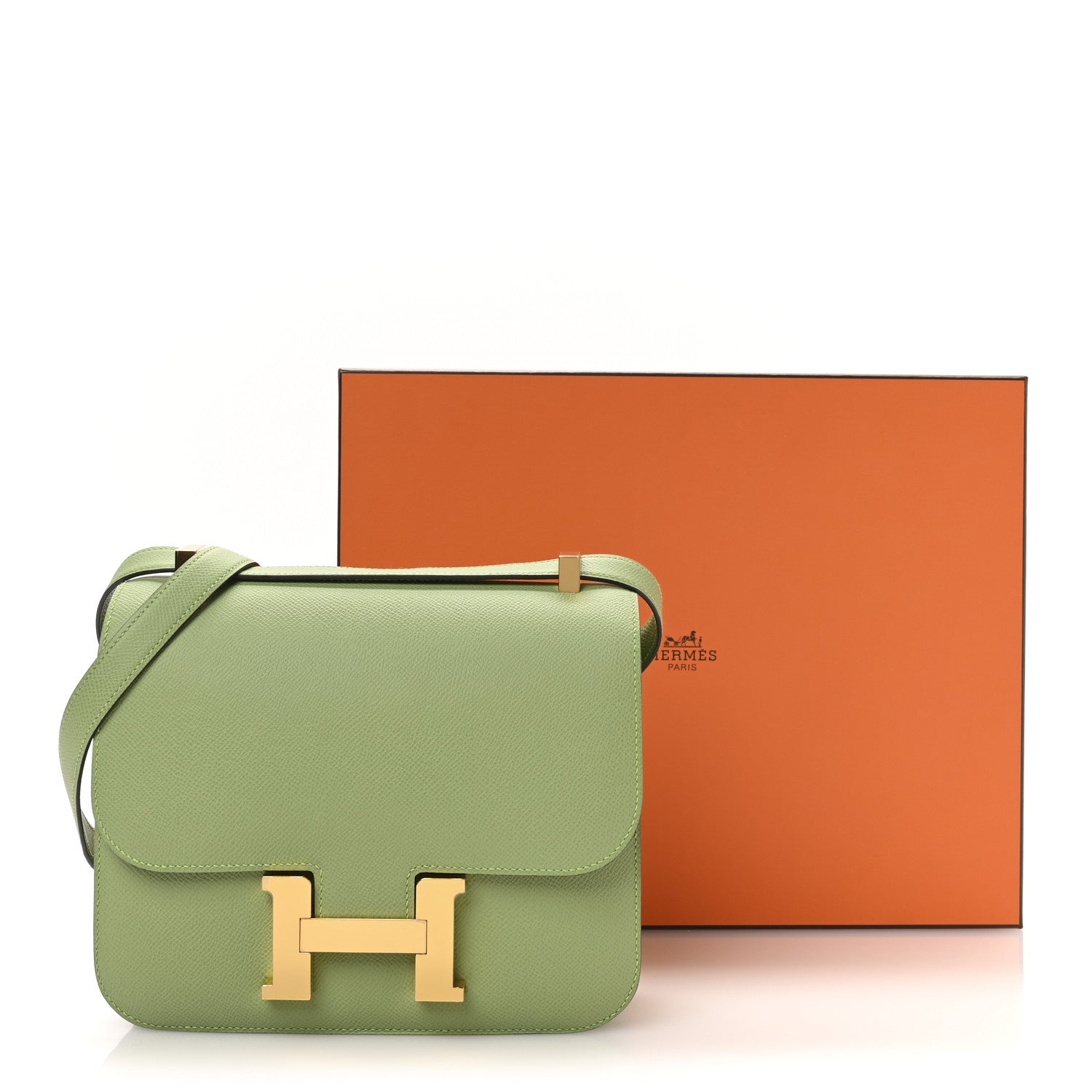 Hermes Epsom Constance 24 Vert Criquet 11 of 11