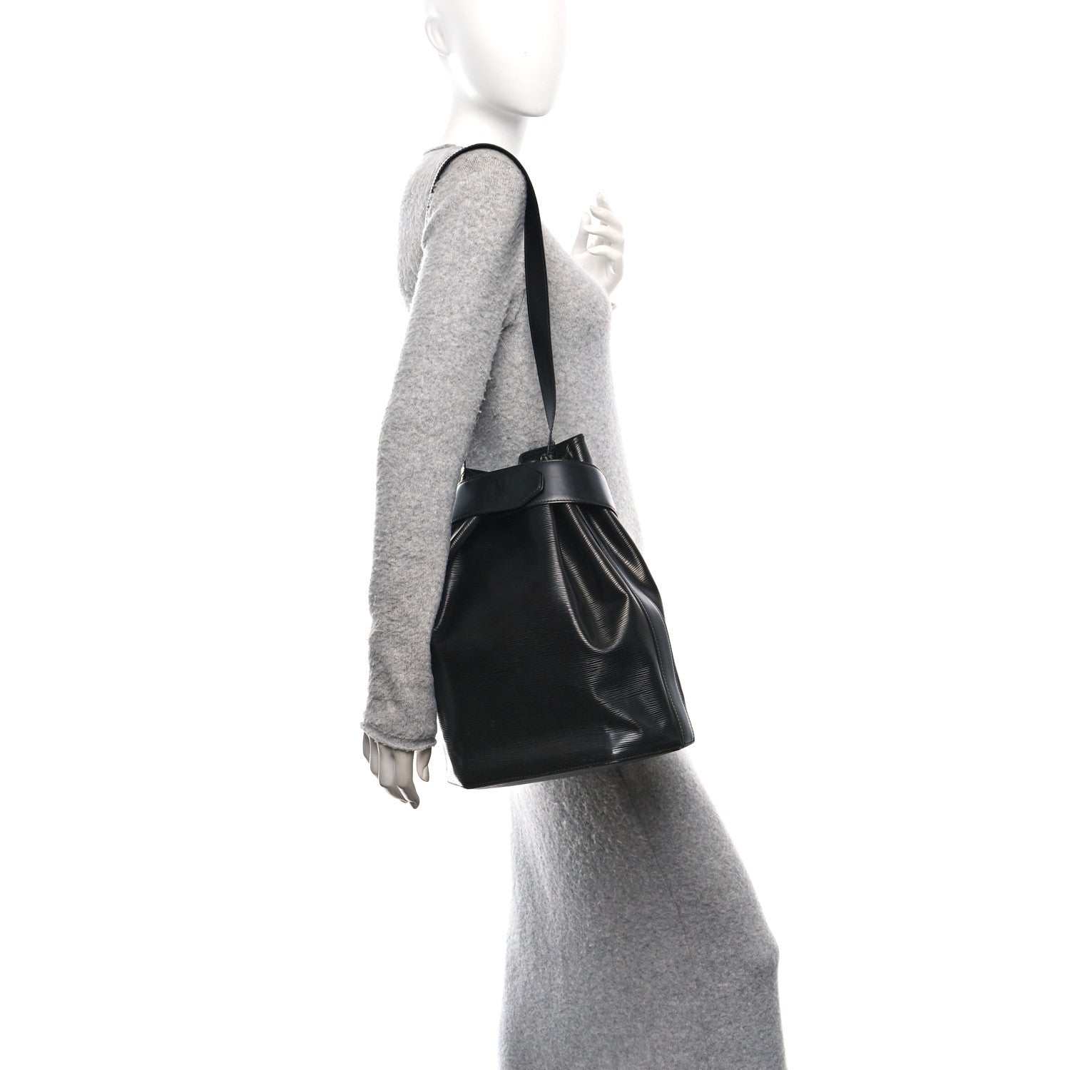 Louis Vuitton Epi Sac D'Epaule GM Black 2 of 10