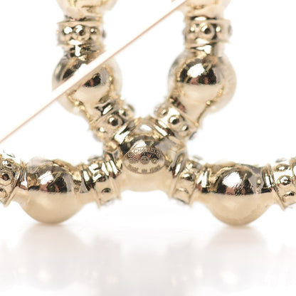 Chanel Pearl Crystal Nefertiti CC Brooch Gold 4 of 4