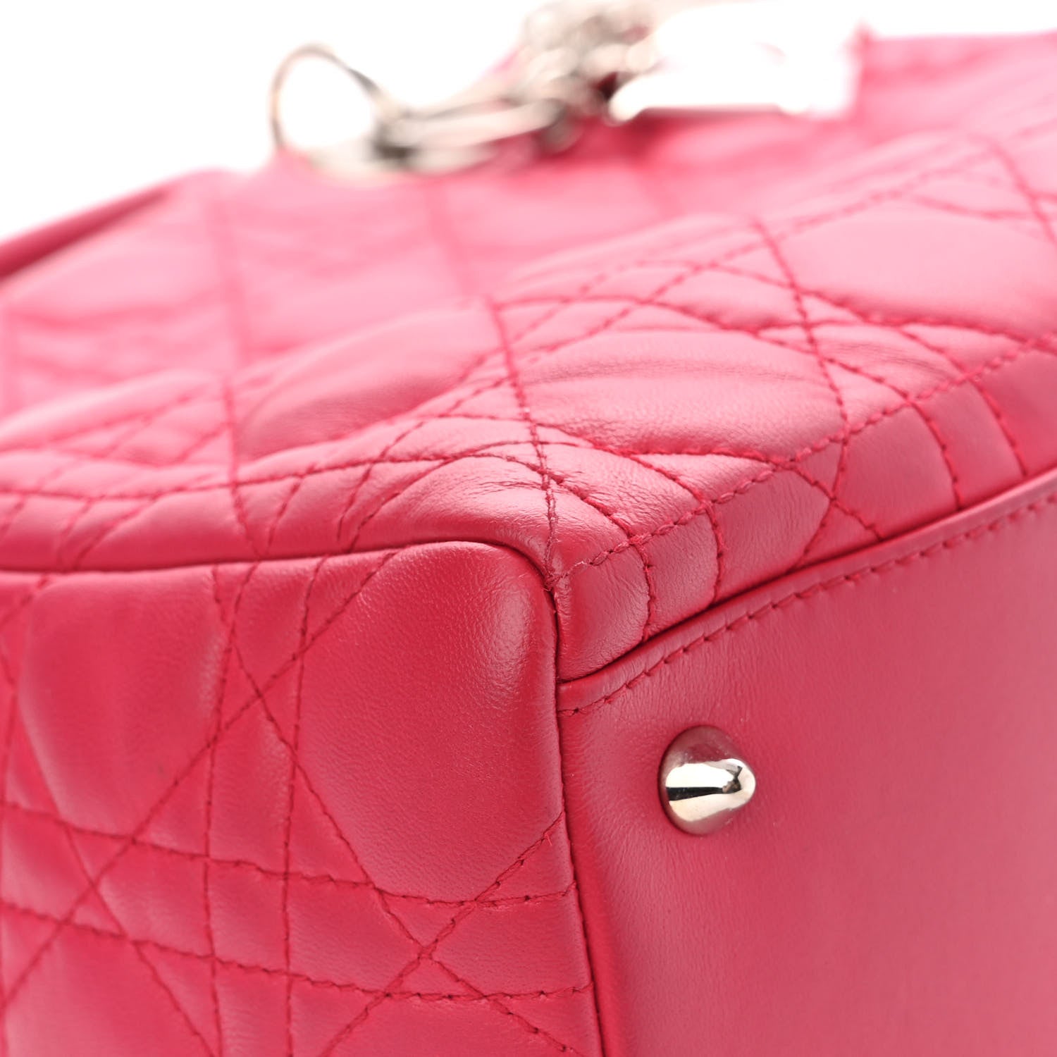 Christian Dior Lambskin Cannage Medium Lady Dior Fuchsia 8 of 14