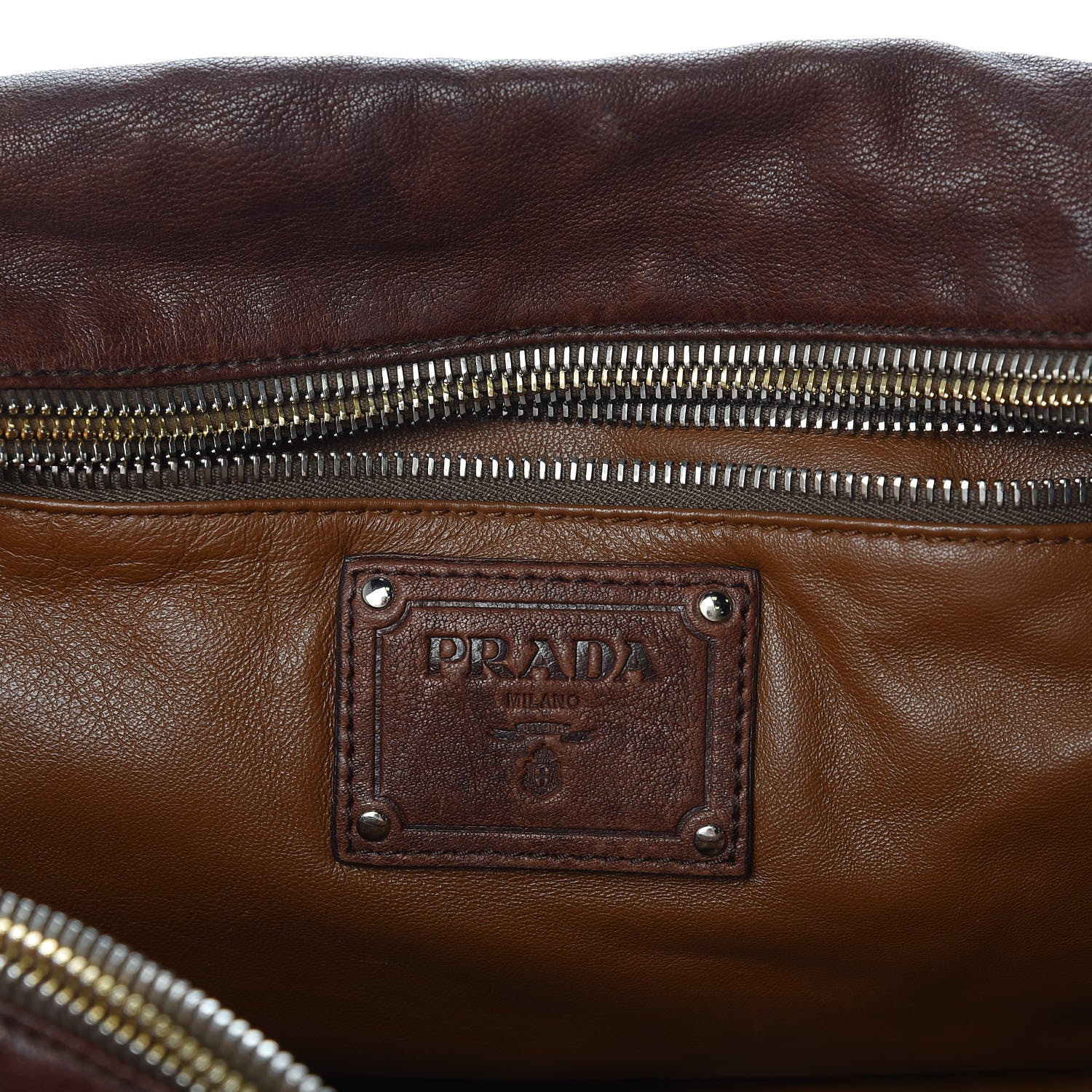 Prada Cervo Antik Bowler Tote Brown 8 of 10