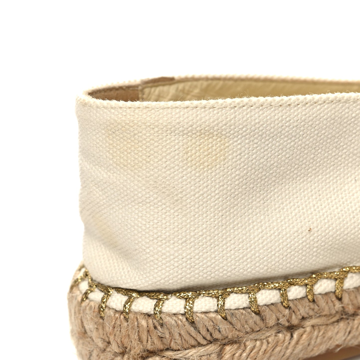 Fabric Biarritz CC Espadrilles 35 White Gold