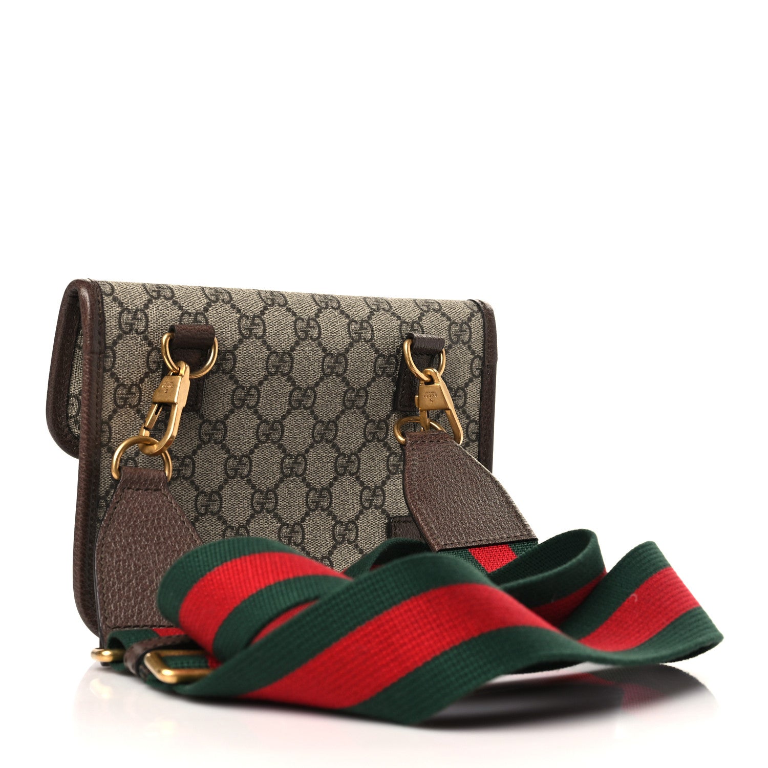 Gucci GG Supreme Web Totem Three Piece Monogram Shoulder Bag Dark Brown 3 of 9