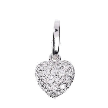 Cartier 18K White Gold Diamond Heart Charm Pendant 1 of 3