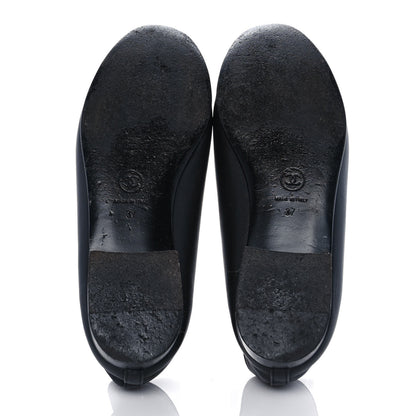 Chanel Lambskin CC Cap Toe Ballerina Flats 37 Black Navy 5 of 8