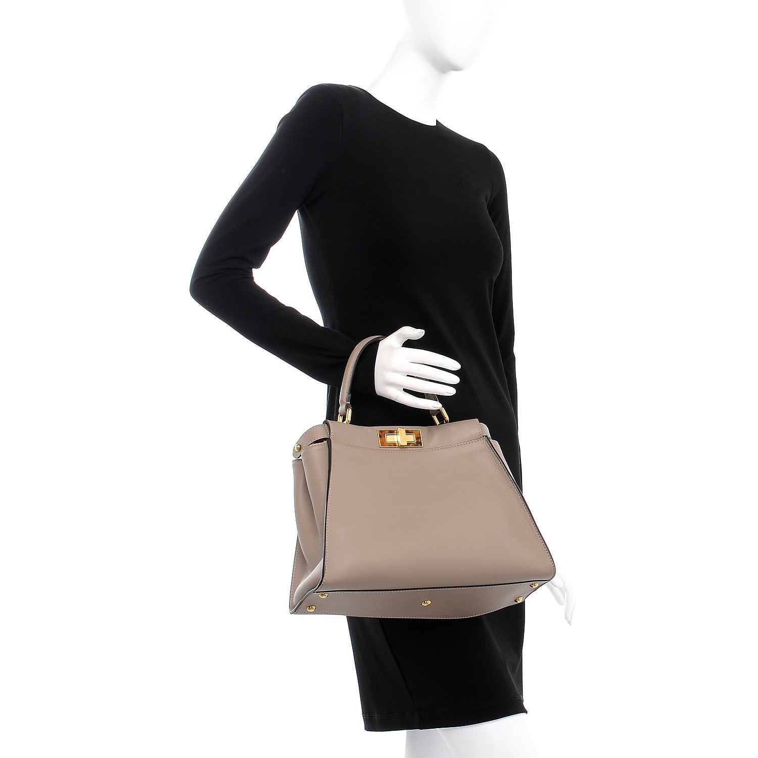 Fendi Vitello Seta Plexiglass Tortoise Medium Peekaboo Iconic Satchel Tortora 3 of 8