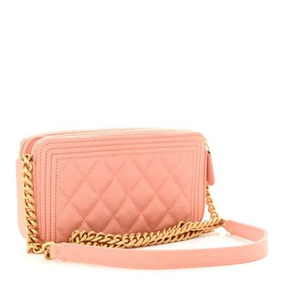 Chanel Caviar Quilted Small Boy Clutch With Chain Light Pink 3 of 14