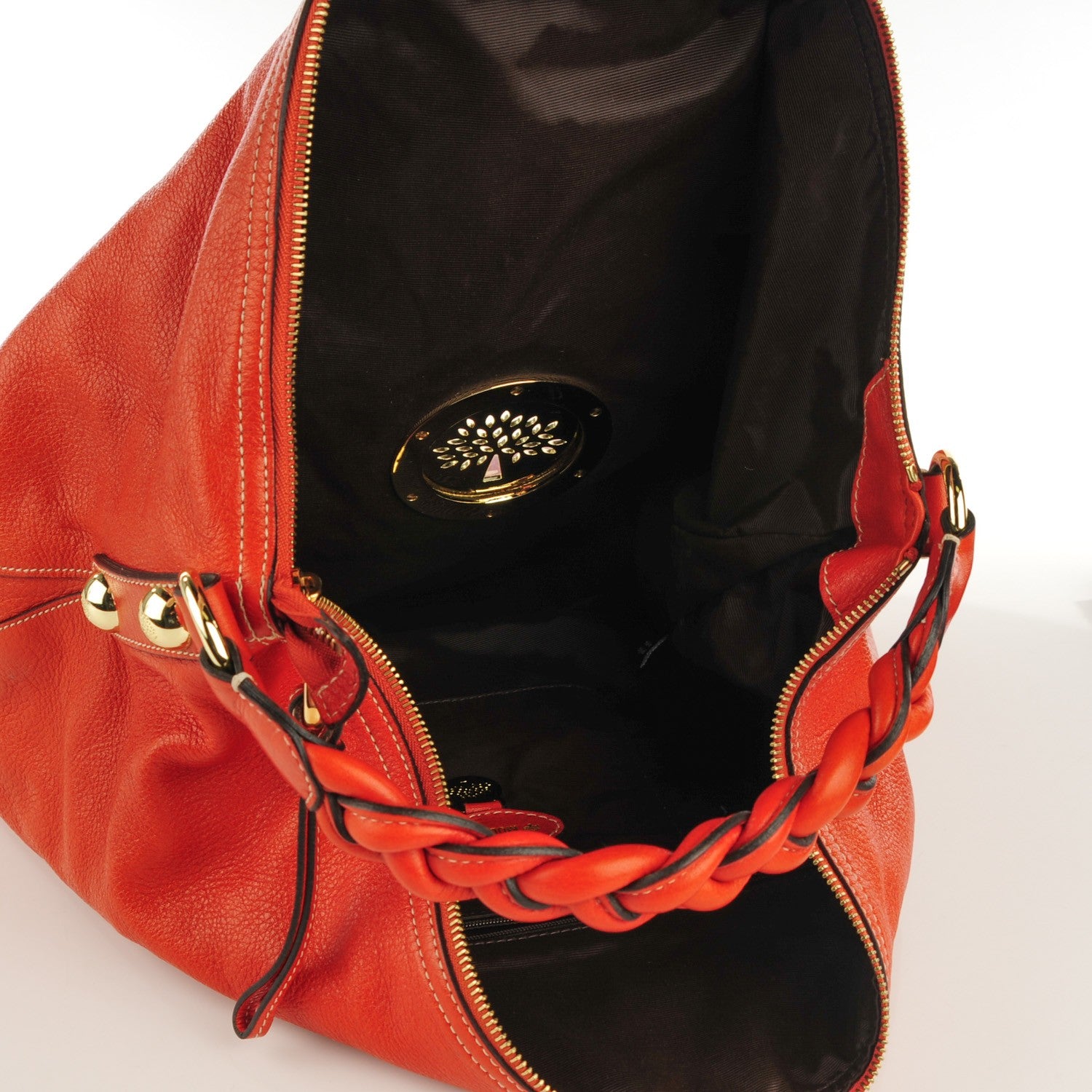 Mulberry Spongy Pebbled Calfskin Large Daria Hobo Burnt Orange 5 of 9