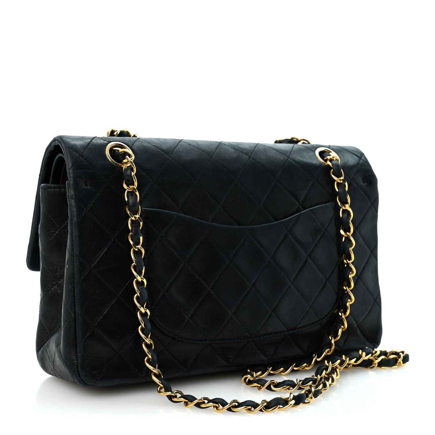 Lambskin Quilted Small Double Flap Black
