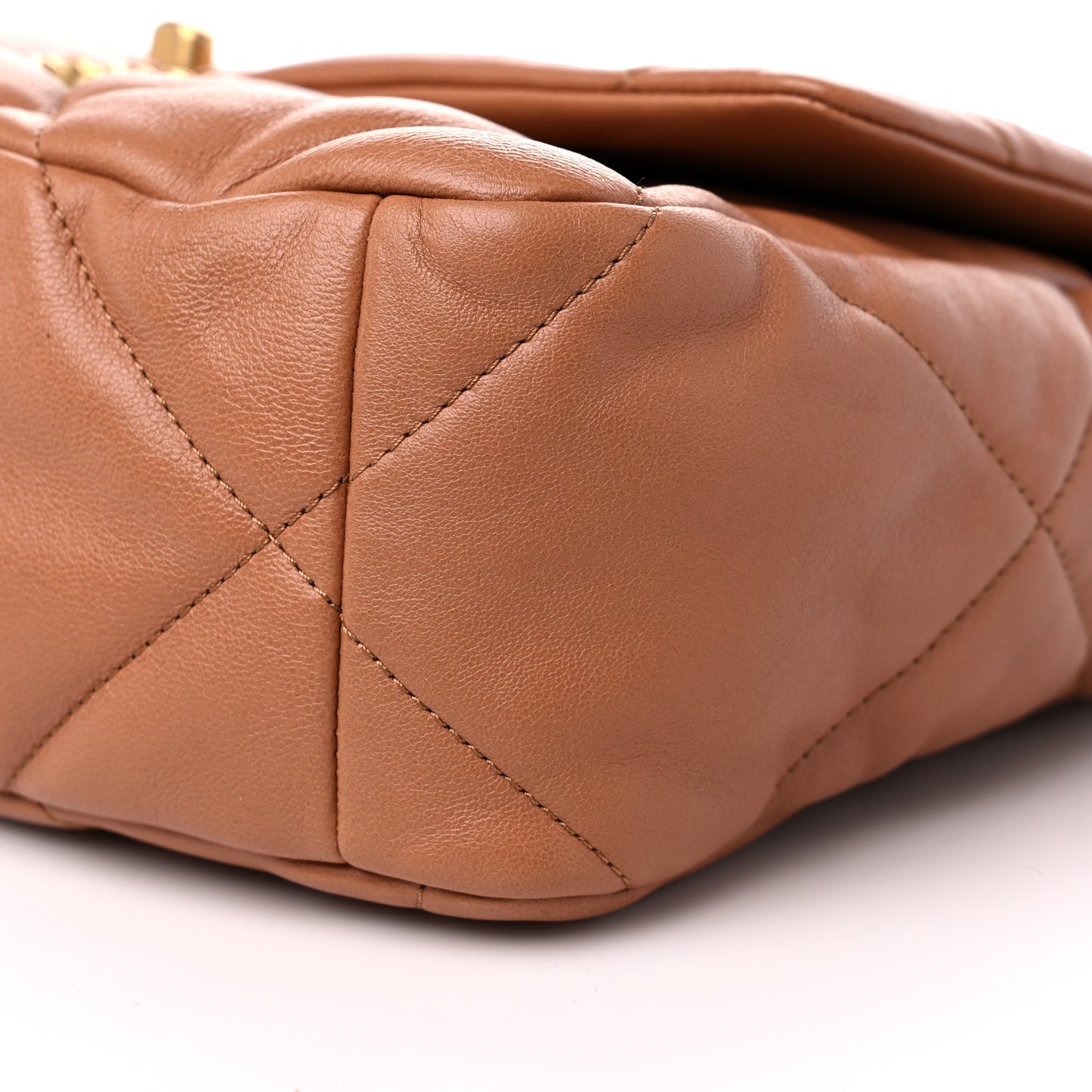 Lambskin Quilted Large Chanel 19 Flap Brown