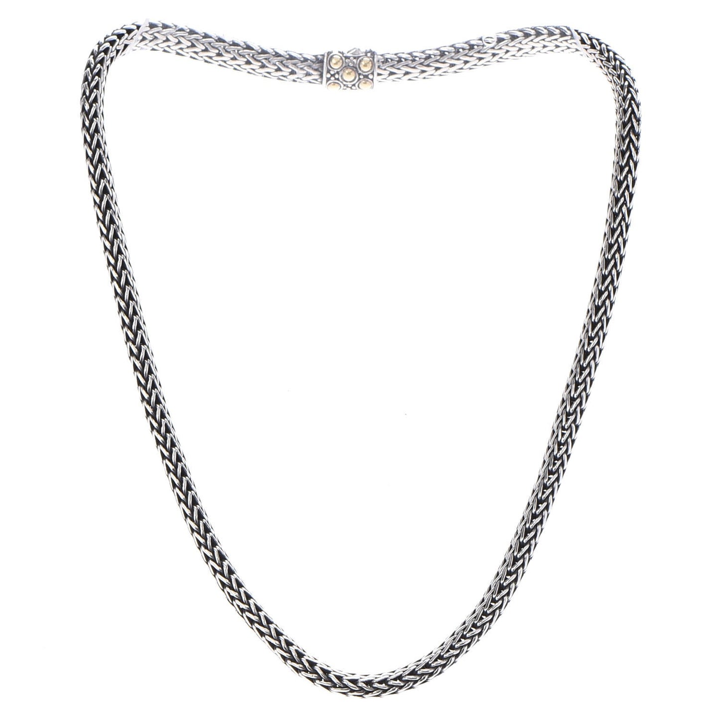 Sterling Silver 18K Yellow Gold Dot Classic Chain Necklace
