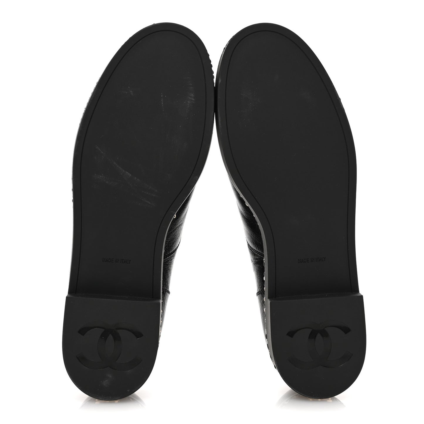 Shiny Crumpled Lambskin CC Lace Up Oxfords 41 Black