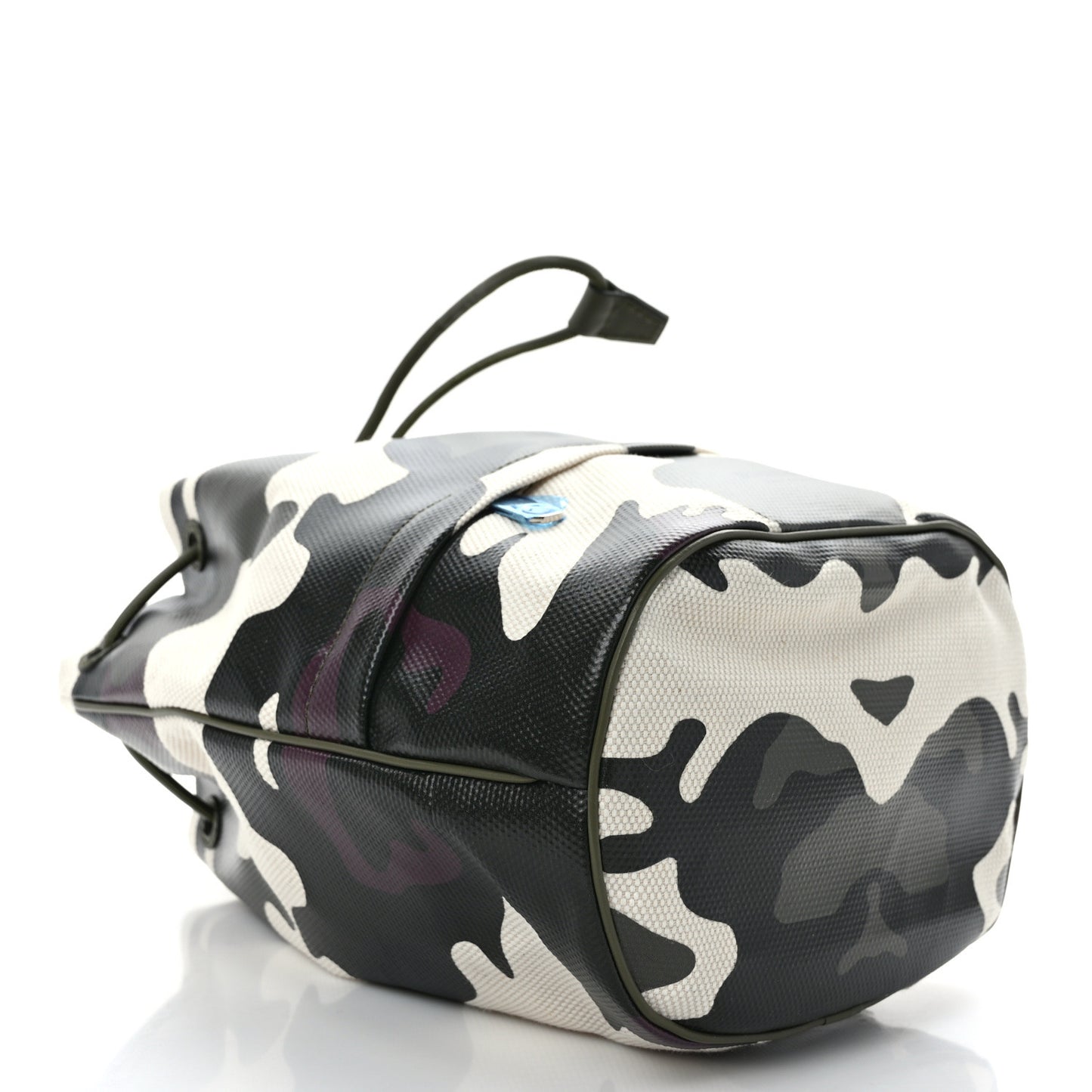 Coated Canvas Camouflage Print Phoebe Drawcord Pouch Multicolor