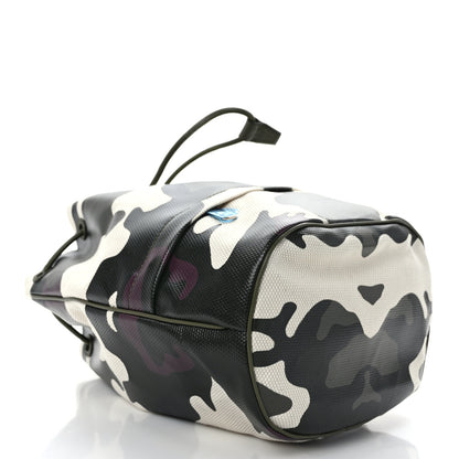 Burberry Coated Canvas Camouflage Print Phoebe Drawcord Pouch Multicolor 3 of 11