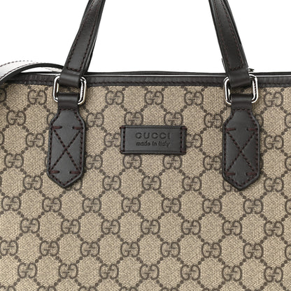 Gucci GG Supreme Monogram Small Zippered Tote Dark Brown 8 of 10