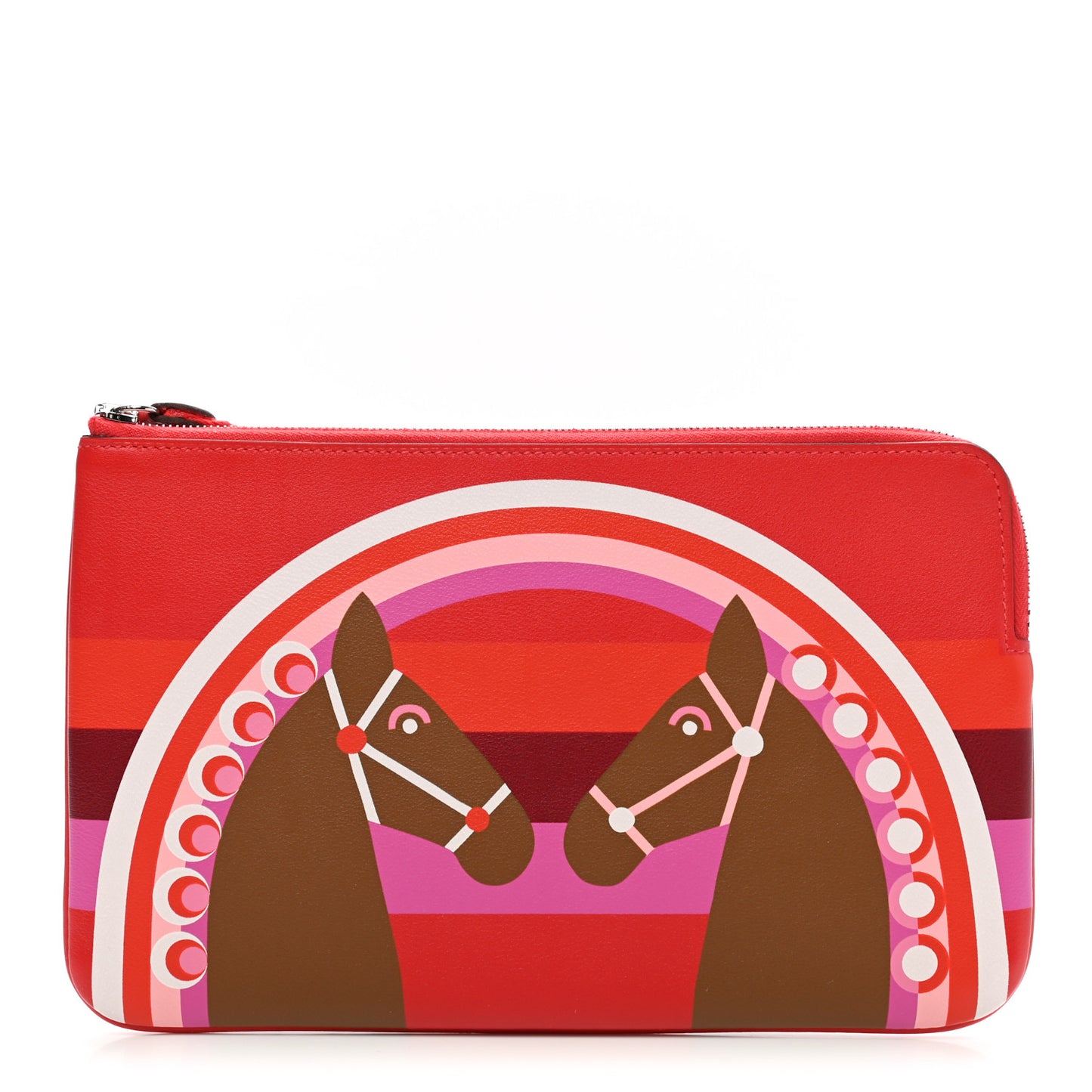 Swift Printed Rainbow Love Carre Long Pocket Pouch Rouge Coeur Alezan