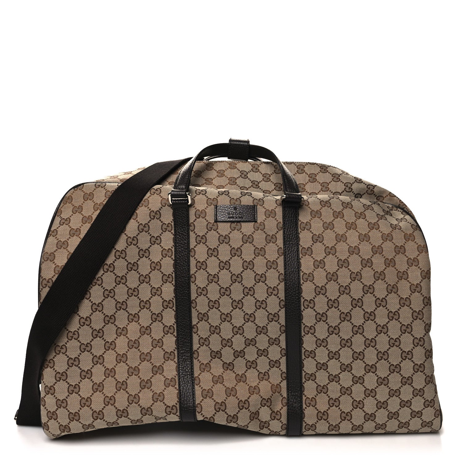 Gucci Monogram Dollar Calfskin Large Boston Duffle Bag Beige Ebony Testa di Moro Marrone Scuro 1 of 12