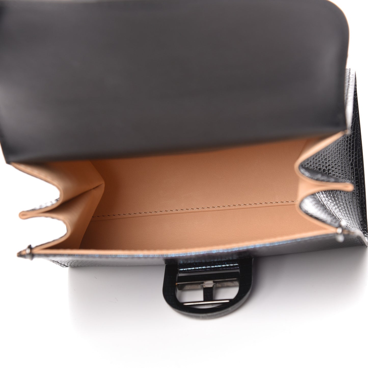 Iridescent Lizard Mini Brillant Satchel Black
