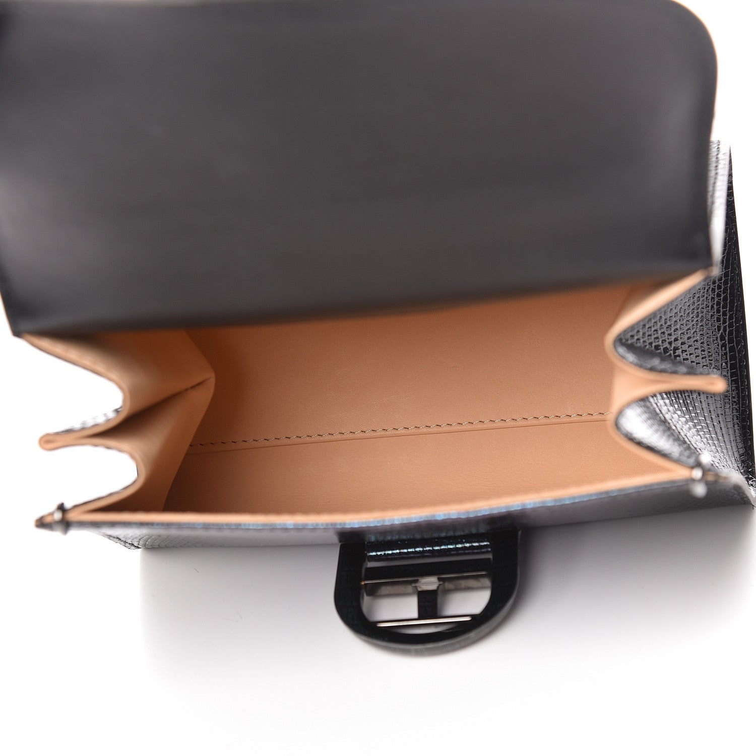 Delvaux Iridescent Lizard Mini Brillant Satchel Black 7 of 11