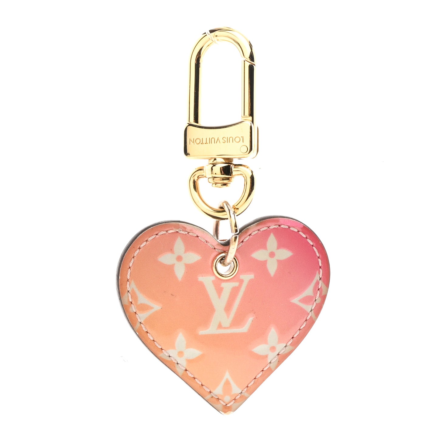 Vernis Degrade Love Lock Heart Key Holder Bag Charm Pink White