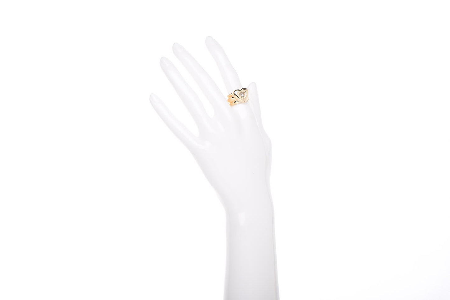 18K Yellow Gold Diamond Heart Band Ring 51 5.75
