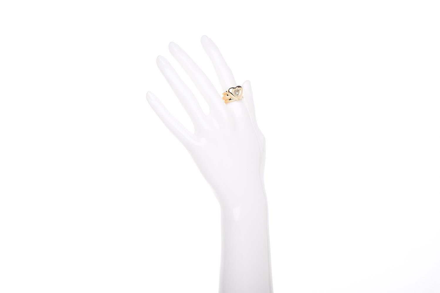 Chopard 18K Yellow Gold Diamond Heart Band Ring 51 5.75 2 of 5